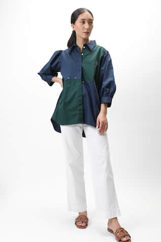Colorblock Checkered Shirt 