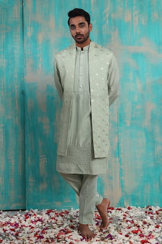 Kavan Silk Bundi & Kurta Set 