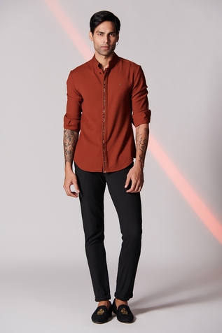 S&N by Shantnu Nikhil Mandarin Collar Shirt