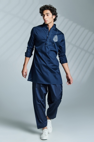 S&N by Shantnu Nikhil Cotton Pleated Pants
