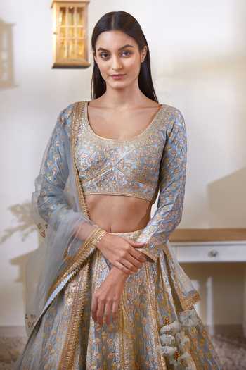 Shyam Narayan Prasad Silk Embellished Lehenga Set 