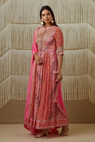 Shyam Narayan Prasad Floral Print Anarkali Set