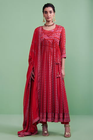 Printed Angarkha Set 