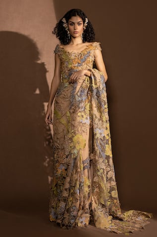 Embroidered Saree With Blouse 