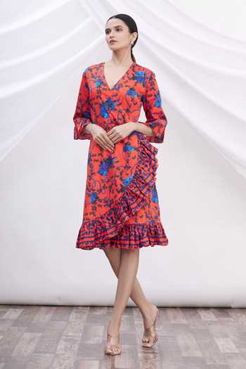 MR. Ajay Kumar Cotton Printed Wrap Dress 