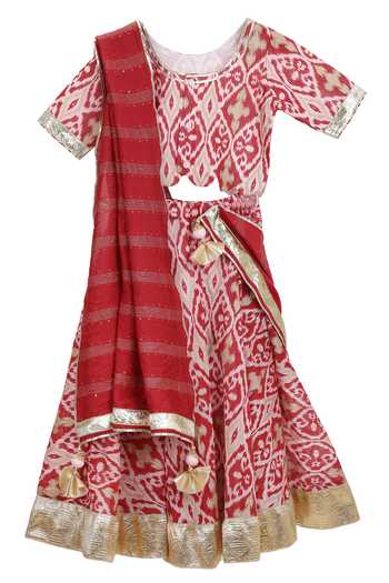 MI Dulce AN'YA Ikat Print Lehenga Set 