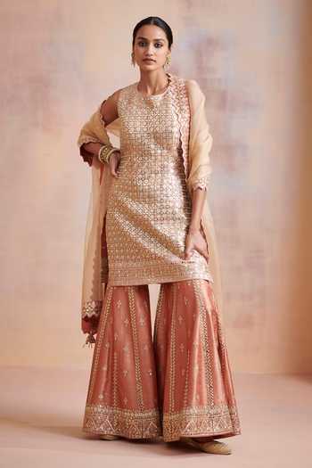 SUHINO Mirror Embroidered Gharara Set 