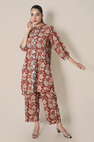 Kameez Floral Print Kurta & Pant Set