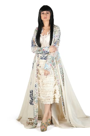 Embroidered Dress With Jacket 