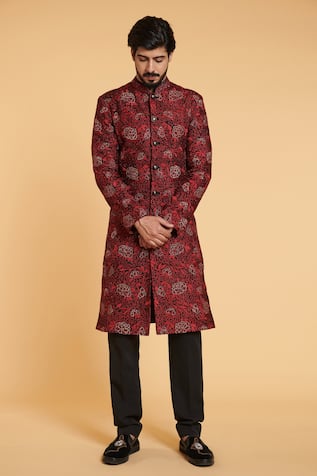Crystal Embroidered Sherwani Set 