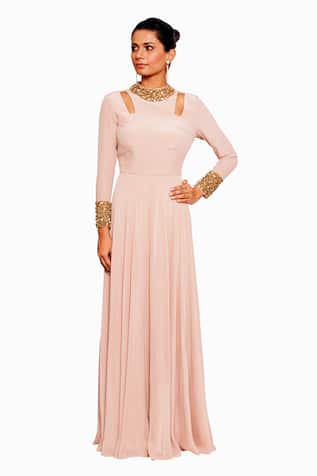 Shoulder Cut-Out Gown 