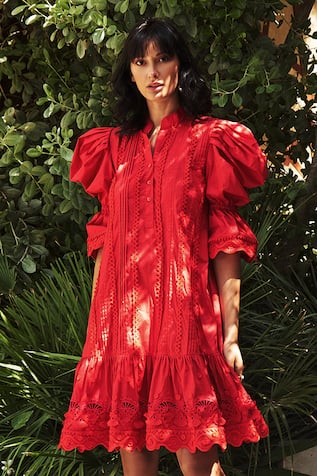 Cutwork Cotton Dress 