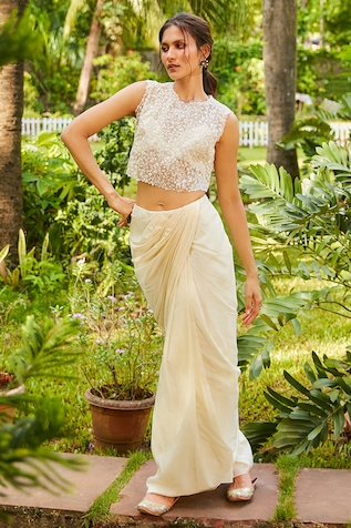 SVA by Sonam & Paras Modi Embroidered Crop Top & Skirt Set