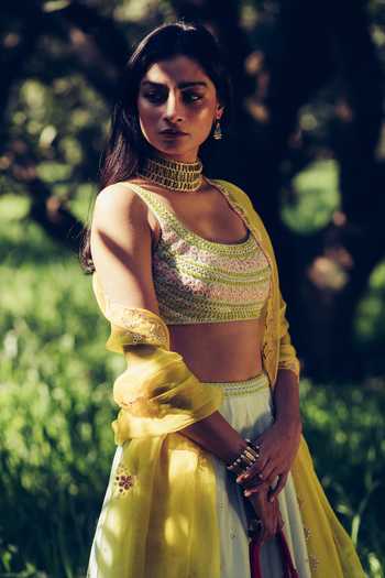 Madzin Hand Embroidered Lehenga Set 