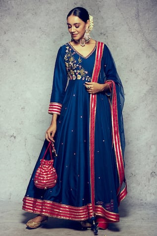 Embroidered Anarkali Churidar Set 