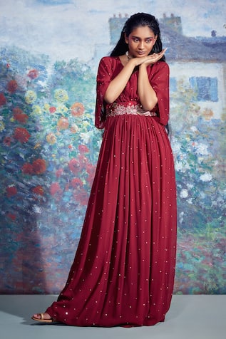 Embroidered Kaftan Gown 