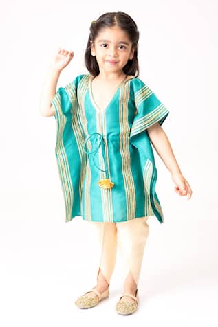 Embroidered Kaftan Kurta & Pant Set 