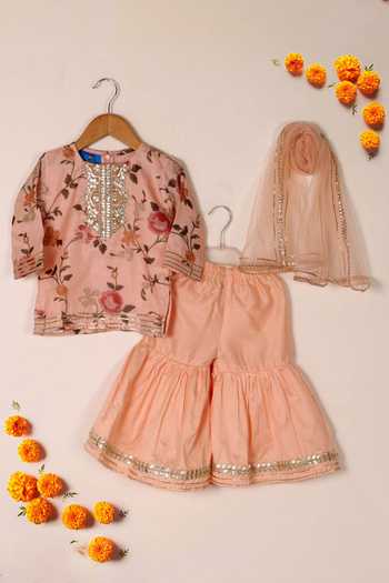 The Plum Bum Floral Print Kurta Sharara Set 