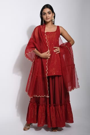 Handwoven Cotton Striped Kurta Set 