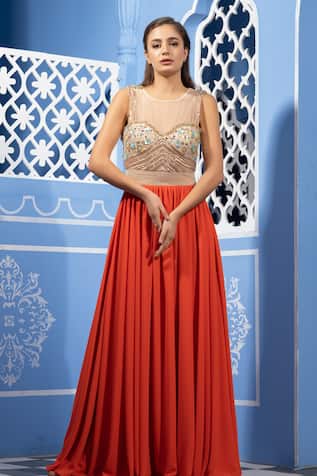 Party Wear Bollywood Style Gown, Designer Georgette Long Gown, Full  Stitched Beautiful Gown, Lightweight and Perfect Fit & Comfortable Gown. -  Etsy