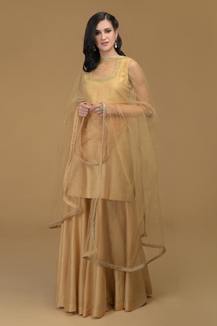 Talking Threads Chanderi Straight Kurta Set