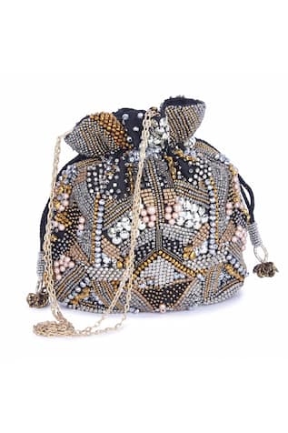 Embroidered Potli Bag With Sling 