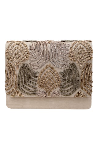 Embroidered Flap Clutch  