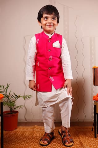 Block Print Bundi & Kurta Set 