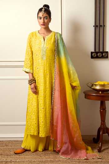 Loka By Veerali Raveshia Banarasi Kurta Sharara Set 