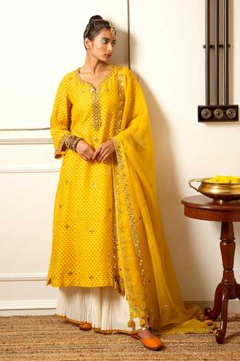 Loka By Veerali Raveshia Banarasi Kurta Sharara Set 