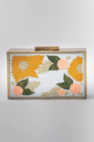 Embroidered Box Clutch