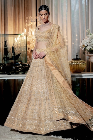 Shop Gold designer Bridal Lehengas for Women Online