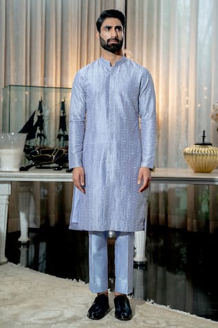 Silk Embroidered Kurta Set 