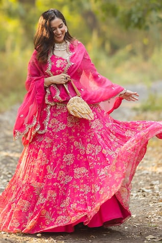 Floral Print Lehenga Set 
