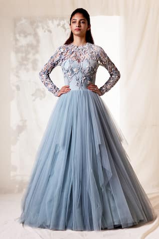 Tulle Flared Gown 