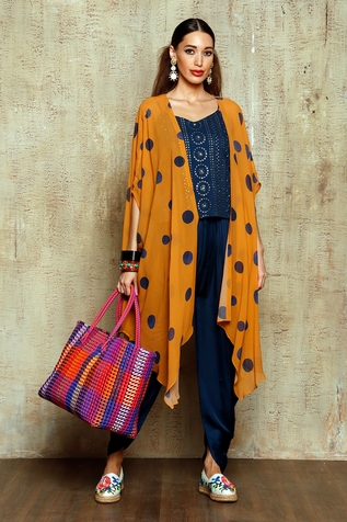 Vikram Phadnis Polka Dot Cape & Dhoti Pant Set
