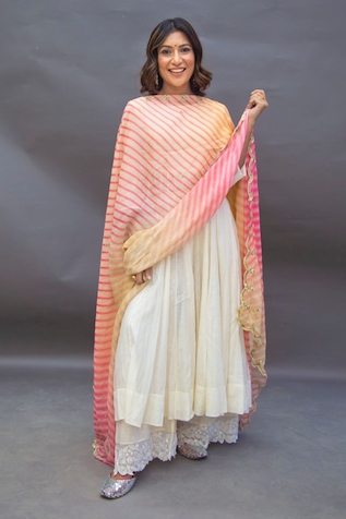 Paulmi and Harsh Chanderi Anarkali Set