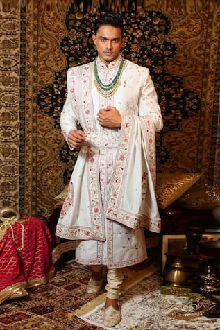 Floral Embroidered Sherwani Set 