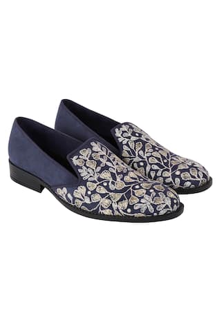 Suede Embroidered Loafers
