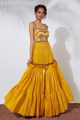 Embroidered Bustier & Sharara Set 