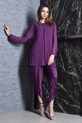 Seams Pret And Couture Embroidered Tunic & Dhoti Pant Set 