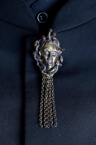 Antique Medusa Chain Brooch