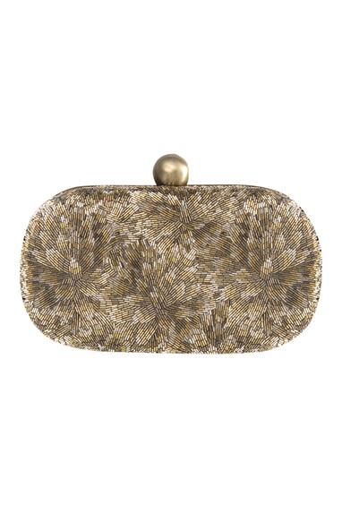 Floral Embroidered Flapover Clutch