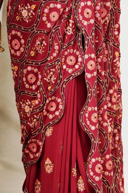 Floral Embroidered Saree