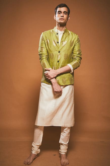 Chanderi jacket with kurta