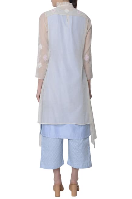 long shrug with kurta and pant