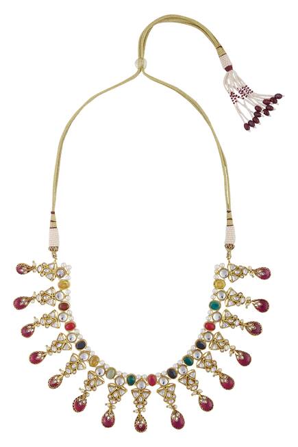 Buy Bead Choker Set by Khushi Jewels at Aza Fashions