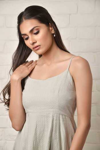 Jasmine Sindhi Hand Embroidered Cotton Strappy Dress