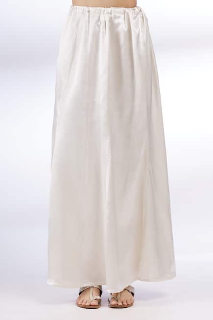 Buy Divya Kanakia White Net Embroidered Saree With Blouse Online | Aza ...
