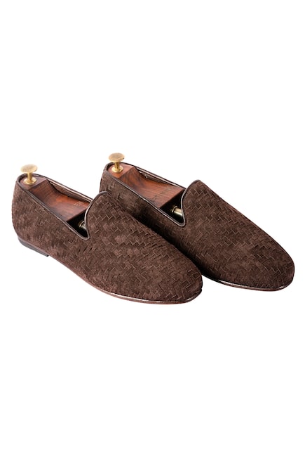 Handwoven Suede Loafers